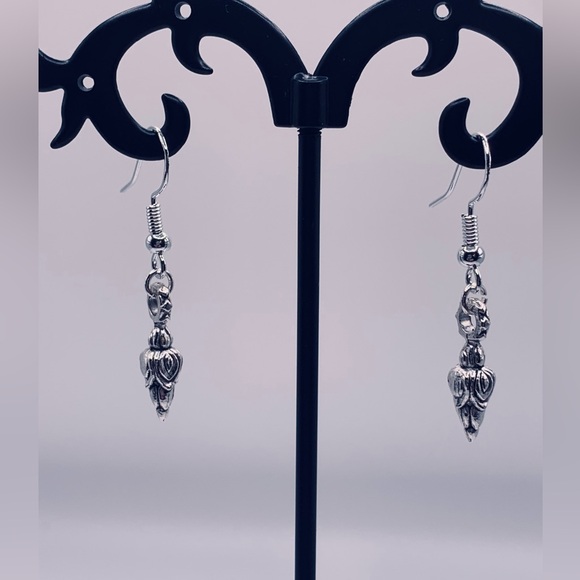 Turchin Lotus Blossom Sterling/Silver Plated French Wire Earrings - Picture 5 of 14